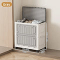 Axyaa Foldable Storage Bin with Wheels - Large Capacity Transparent Organizer for Clothes & Toys