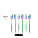Axyaa Stainless Steel Fruit Cake Fork Set - 6Pcs