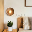 Axyaa Wabi-sabi Circle Wall Lamp - Wood Nordic Home Decor Sconces