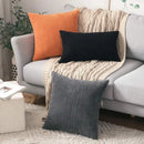 Soft Corduroy Striped 18x18 Inch Throw Pillow Covers for Winter Home Decor - Axyaa