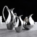 Axyaa Silver Ceramic Vase: Nordic Design Dried Flower Ornaments, Living Room Decoration