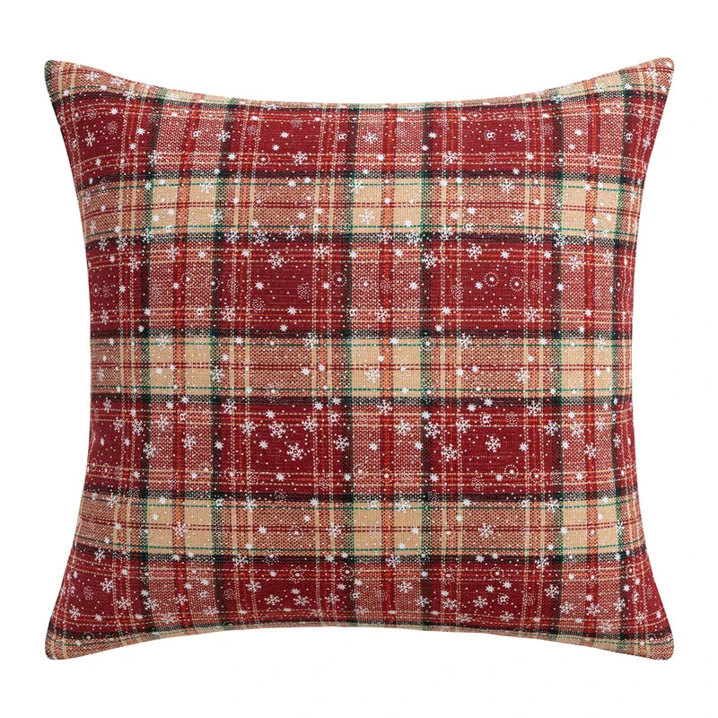 Axyaa Christmas Plaid Cushion Cover for Cheerful Home Decor