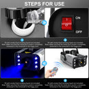 Axyaa 1200W RGB LED Fog Machine Haze Generator Remote Controlled DJ Disco Party