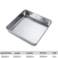 Axyaa Stainless Steel Square Baking Pan Dessert Tray Kitchen Storage Tools