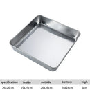Axyaa Stainless Steel Square Baking Pan Dessert Tray Kitchen Storage Tools