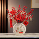 Axyaa Peace Joy Blessing Flower Vase & Apricot Leaves Set for Lunar Festival