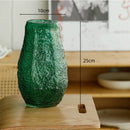 Axyaa Pleated Green Glass Vase for Hydroponics Flower Arrangement
