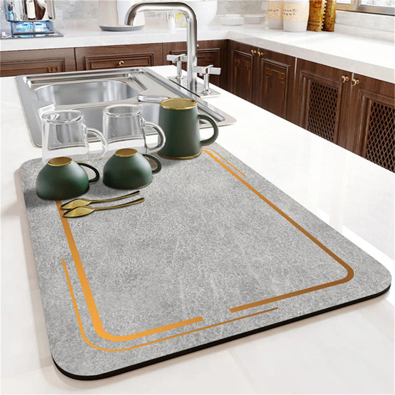 Axyaa Stripe Silicone Coasters Set, Simplistic Absorbent Table Mat & Mouse Pad