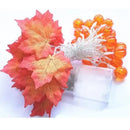 Axya Autumn Maple Leaves Pumpkin Garland with LED Fairy Lights