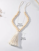 Macrame Beaded Curtain Tiebacks by Axyaa: Boho Home Decor & Decoration Accessories