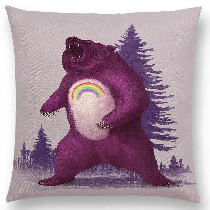 Cute Ghost Sailboat Whale Diver Cushion Cover by Axyaa
