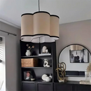 Axyaa French Retro Fabric Pendant Light for Romantic Bedroom Decor