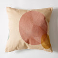 Axyaa Abstract Embroidered Pink Beige Cushion Cover 45x45cm Cozy Living Room Pillow Cover