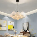 Axyaa White Bubble Glass Chandelier Ball Pendant Lamp for Home Decor
