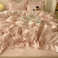Axyaa Lace Embroidery Girl Heart Bed Four-Piece Set Cotton Summer SheetQuilt Cover