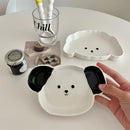 Axyaa Cute Korean Cartoon Ceramic Plates Spoon Set Kitchen Tableware