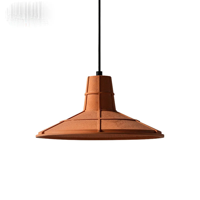 Axyaa Industrial Cement Pendant Lamp in Orange for Home Decor