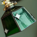 Axyaa Green Glass LED Pendant Lights with Wood Handle - Modern Design