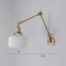 Axyaa Ceramic Copper LED Wall Lamp with Adjustable Long Arm Swing