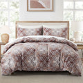 Geometric Boho Duvet Set + Pillowcase, 2/3pc Polyester Bedding, Single King Size, Axyaa Brand