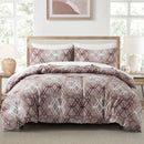 Geometric Boho Duvet Set + Pillowcase, 2/3pc Polyester Bedding, Single King Size, Axyaa Brand