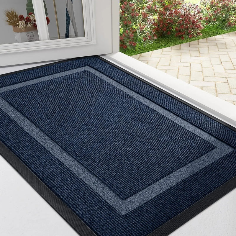 Axyaa Rubber Indoor Outdoor Entryway Mat Easy Clean Low Profile Fade Resistant Mats