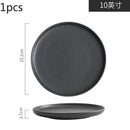 Axyaa Black Frosted Ceramic Steak Plates for Home & Commercial Use