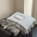 Axyaa French Floral Print Lace Summer Quilt - Knitted Cotton, Cool & Airy