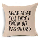 Axyaa Letter Print Pillow Case 45x45 cm Linen Cushion Cover for Home Decor