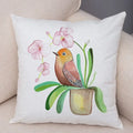 Axyaa Cartoon Parrot Pillowcase with Birds and Flowers 45x45cm