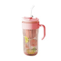 Axyaa Large Capacity Glass Sports Water Bottle with Straw for Summer Outdoor Activities