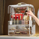 Axyaa Clear Lipstick Holder with Lid and Handle, Compact Makeup Organizer
