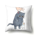 Cute Cat Cushion Cover by Axyaa: Cartoon Pets Pillow Case for Home Sofa Decor