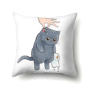 Cute Cat Cushion Cover by Axyaa: Cartoon Pets Pillow Case for Home Sofa Decor