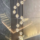 Axyaa Crystal Chandelier Stair Pendant Lamp Living Room Interior Lighting