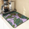 Axyaa Leaves Pattern Silicone Dish Mat for Absorbent Drying & Home Decor