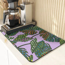 Axyaa Leaves Pattern Silicone Dish Mat for Absorbent Drying & Home Decor