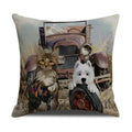 Axyaa Pug Pets Pattern Sofa Cushion Cover Home Decor Pillowcase Linen Cartoon