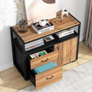 Axyaa Modern File Cabinet with Lockable Drawers and Door for Letter-sized Files