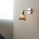 Axyaa Clear Glass Silver LED Wall Sconce, Adjustable Arm, Switch, E26 E27 Socket