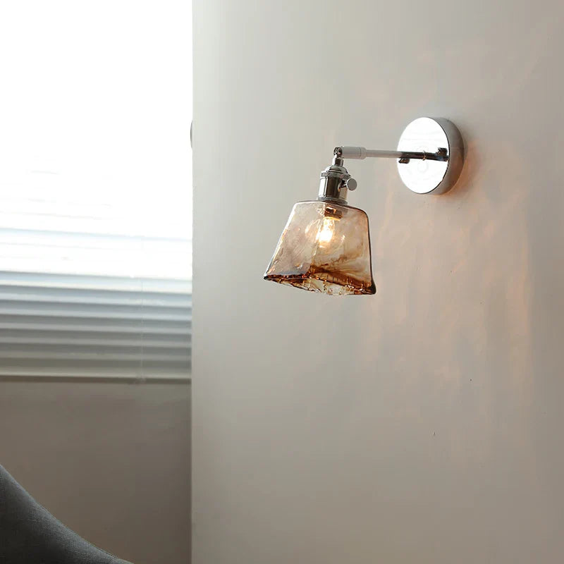 Axyaa Clear Glass Silver LED Wall Sconce with Adjustable Arm & Switch