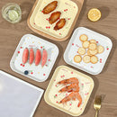 Axyaa Cherry Pattern Dessert Plates Set of 4 - Reusable Square Snack Dishes