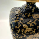 Axyaa Chinese Retro Ceramic Floor Lamp with Golden Pattern LED Light