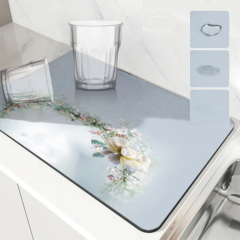 Flower Peony Drying Mat by Axyaa: Absorbent & Anti-Slip Table Mat for Cups & Decor