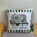 Happy Campers Owl Motorhome Print Pillow Case by Axyaa