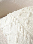 Axyaa Twist Knit Plush Cream Pillow Cover Vintage Knitted Cushion Case