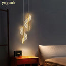 Axyaa Nordic Spiral LED Pendant Lights Modern Acrylic Home Decoration