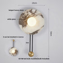 Axyaa Round Yellow Travertine LED Wall Lamp - Modern Nordic Glass Ball Light