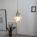 Axyaa Copper Glass LED Pendant Light: Modern Home Decor Hanging Lamp