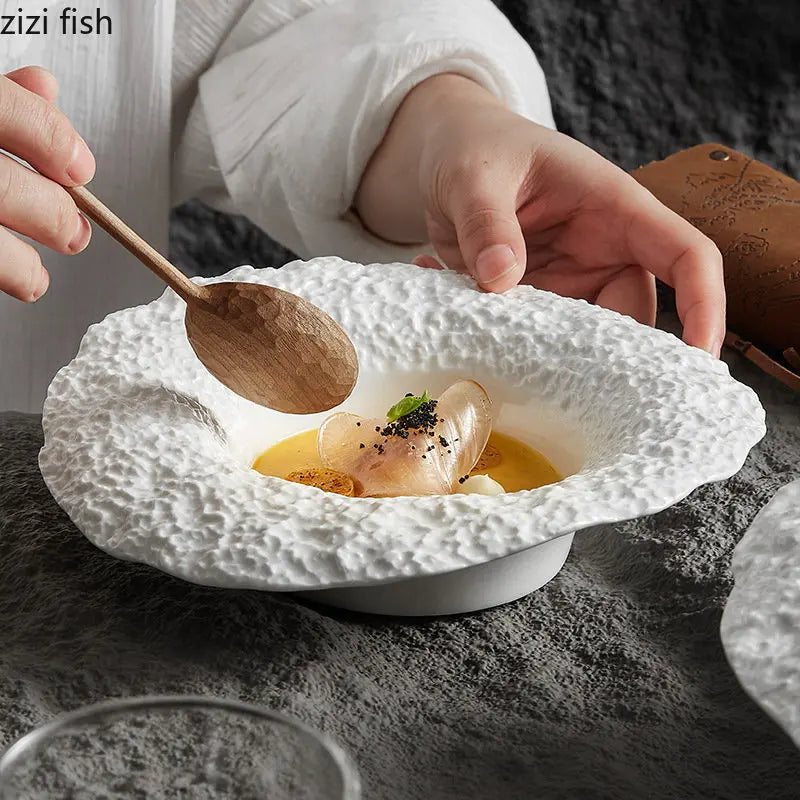 Axya Rock Texture Ceramic Dinner Plate Set